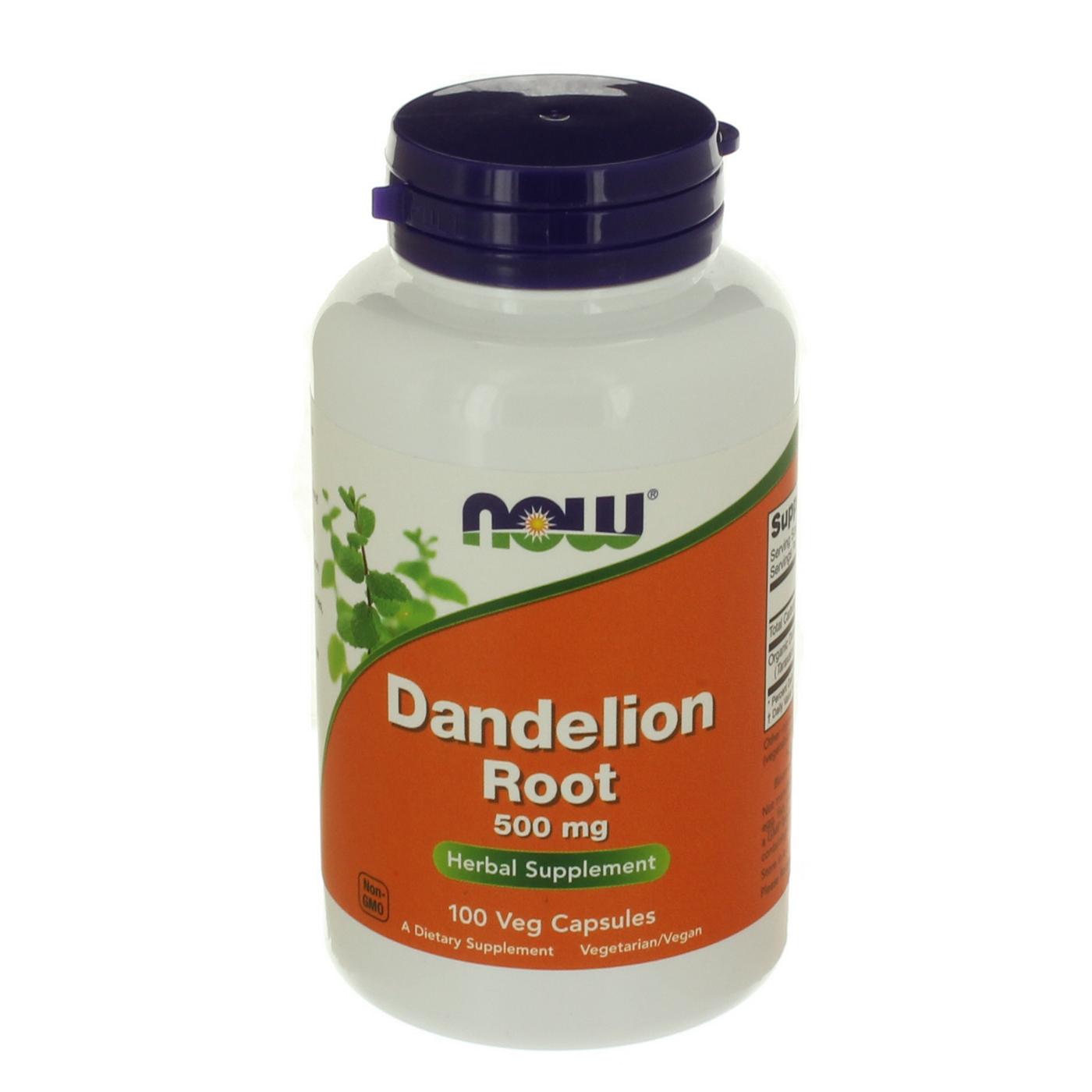 NOW Dandelion Root 500 mg Capsules; image 1 of 2