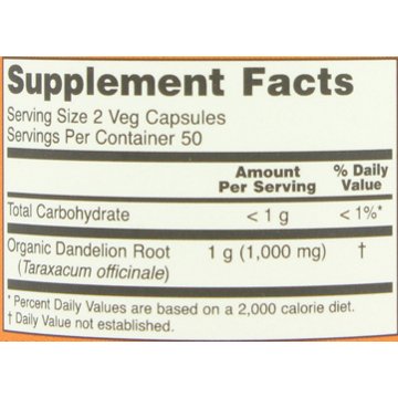 NOW Dandelion Root 500 mg Capsules