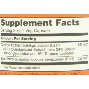 NOW Ginkgo Biloba 120 mg Veg Capsules