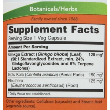 NOW Ginkgo Biloba 120 mg Veg Capsules