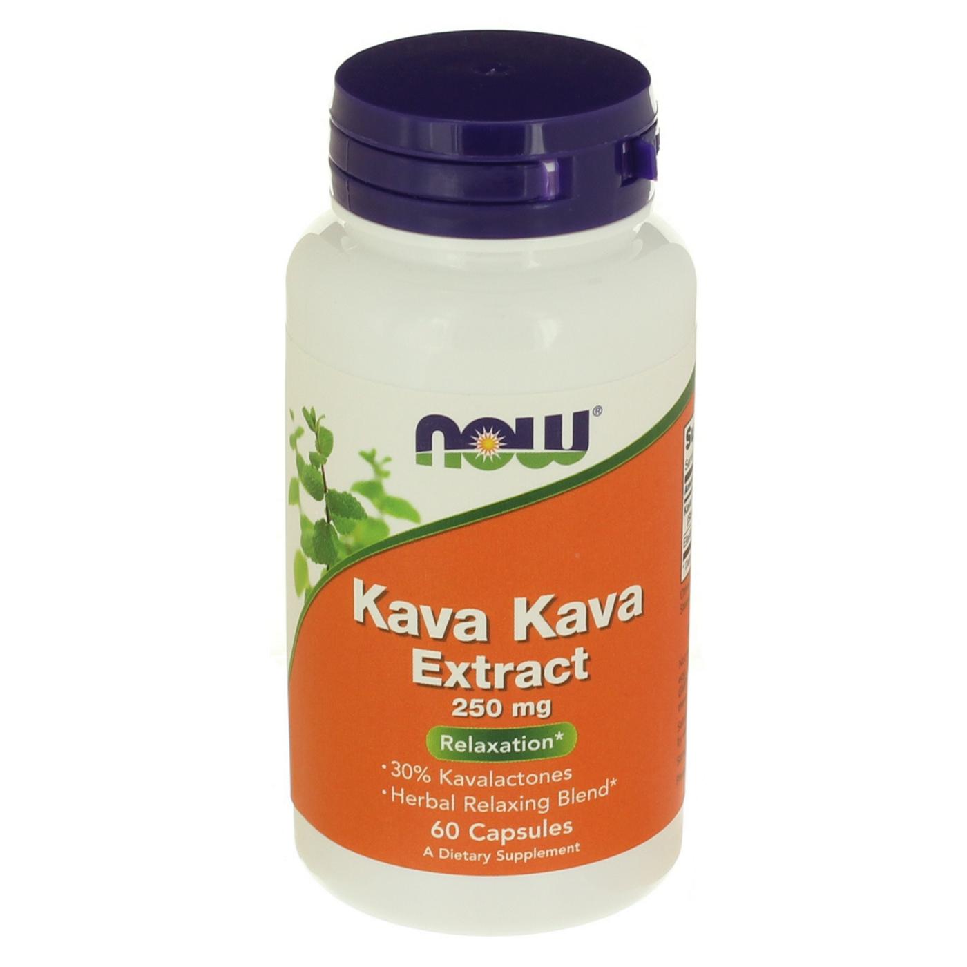 NOW Kava Kava Extract 250 mg Capsules; image 1 of 2