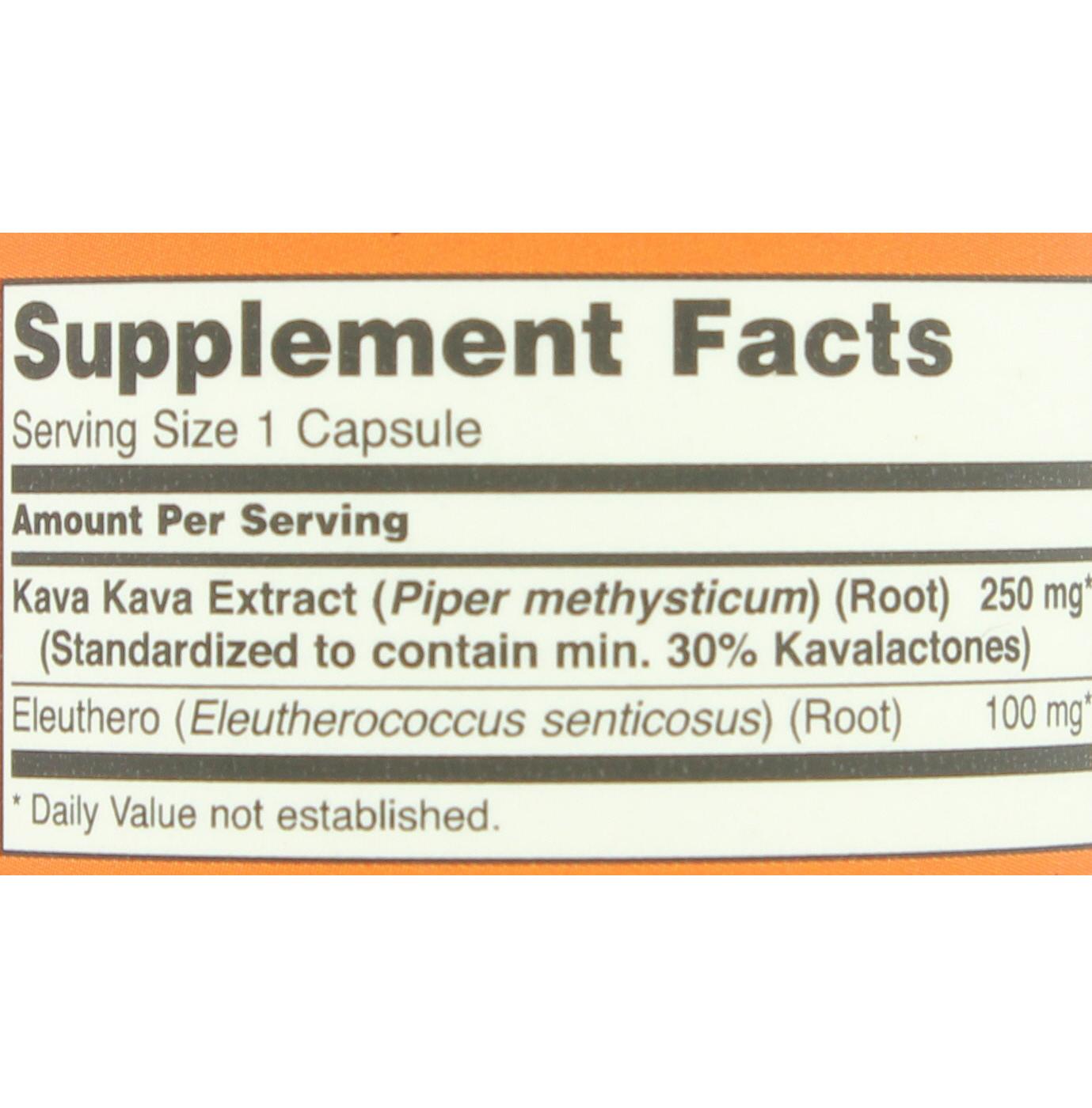 NOW Kava Kava Extract 250 mg Capsules; image 2 of 2