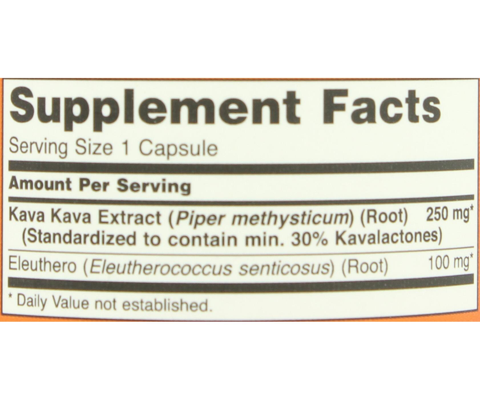 NOW Kava Kava Extract 250 mg Capsules; image 2 of 2
