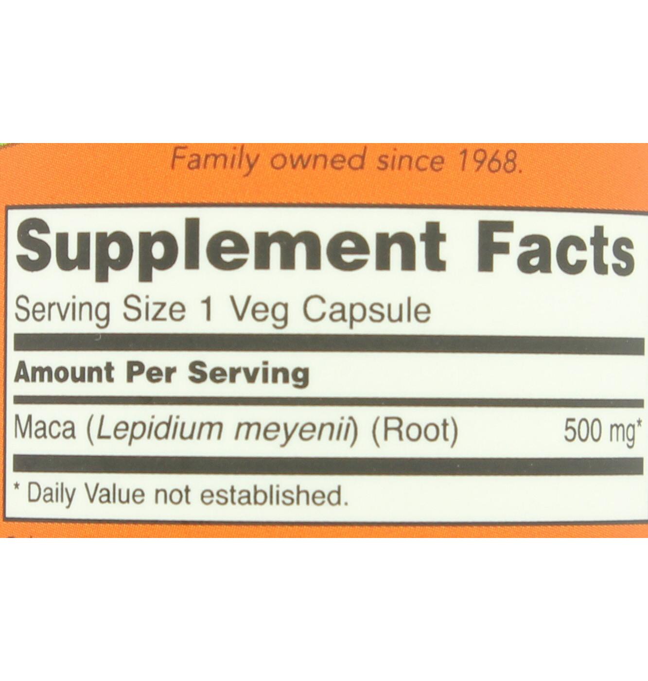 NOW Maca 500 mg Veg Capsules; image 2 of 2