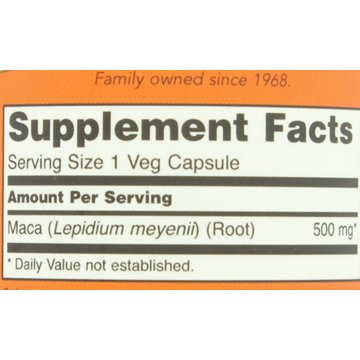 NOW Maca 500 mg Veg Capsules, 100 ct