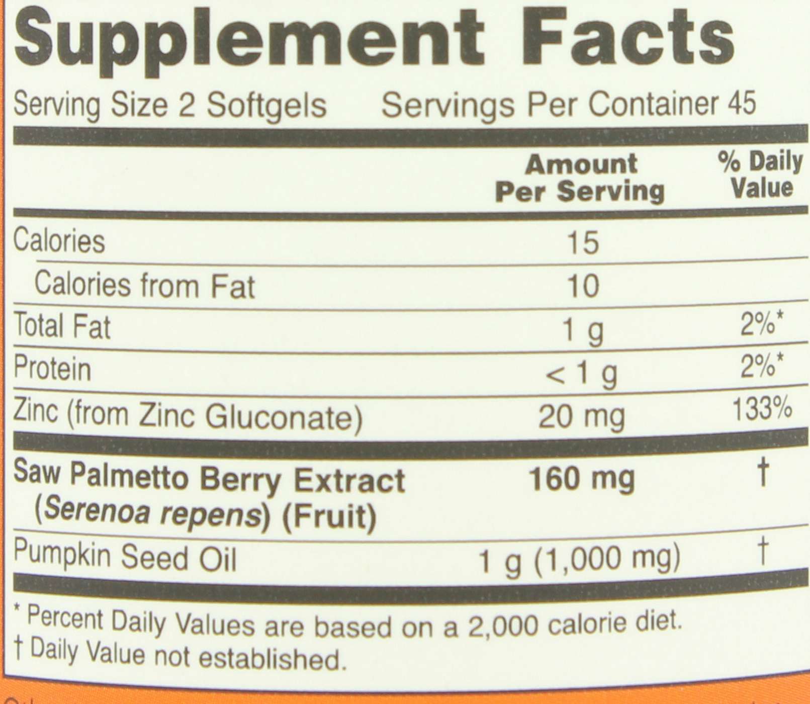 NOW Saw Palmetto Extract Softgels; image 2 of 2
