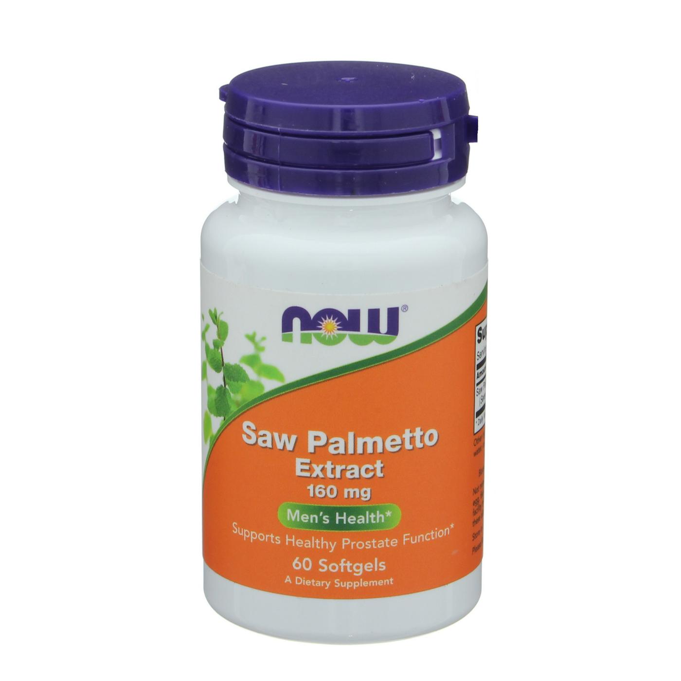 NOW Saw Palmetto Extract 160 mg Softgels; image 1 of 2