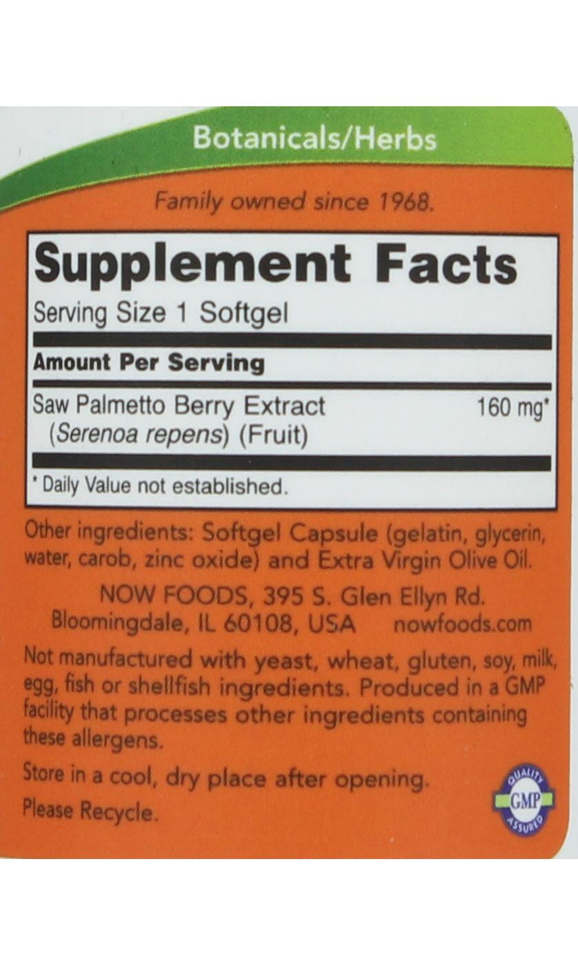 NOW Saw Palmetto Extract 160 mg Softgels Shop Herbs & Homeopathy at HEB