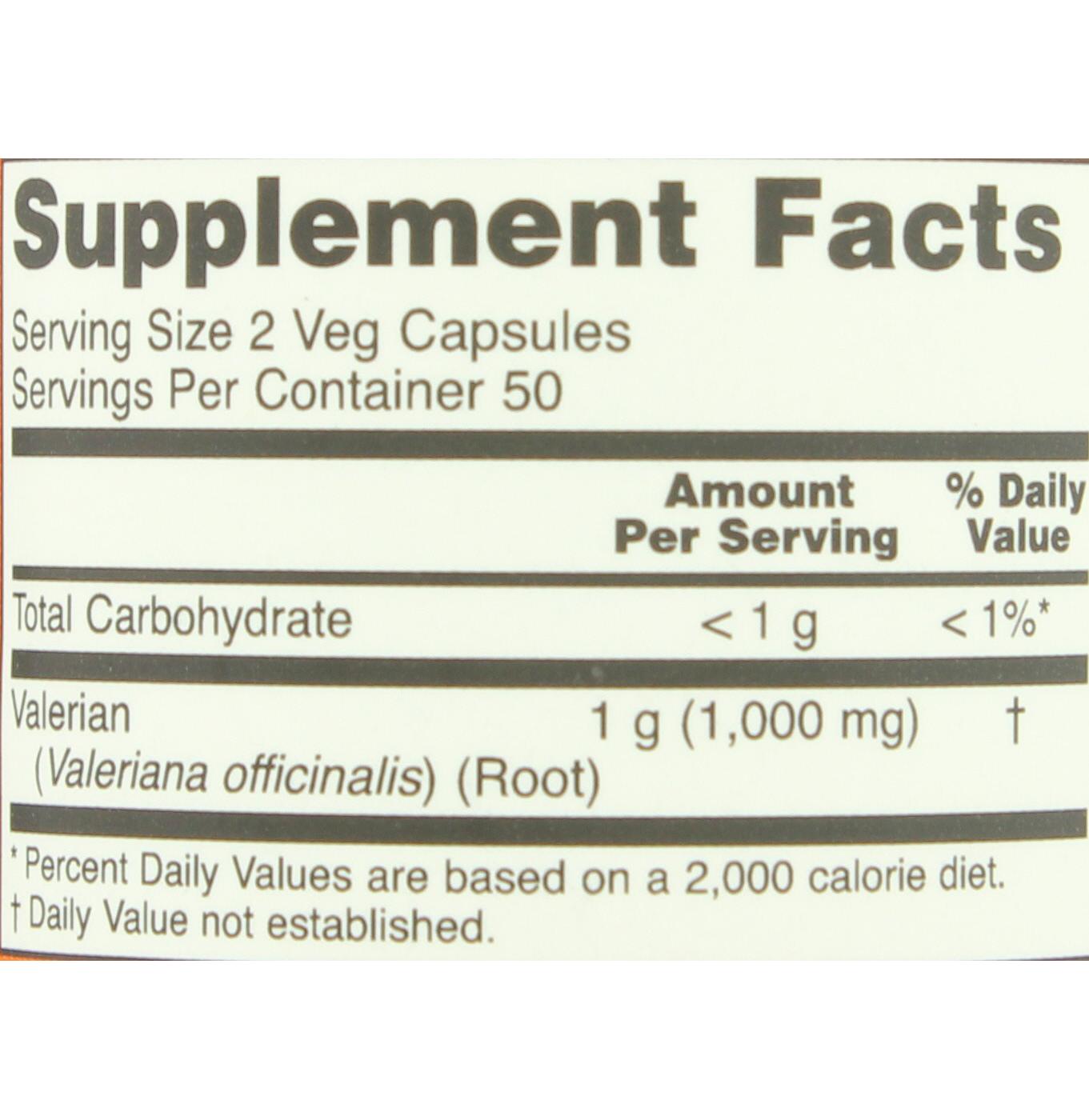 NOW Valerian Root 500 mg Capsules; image 2 of 2