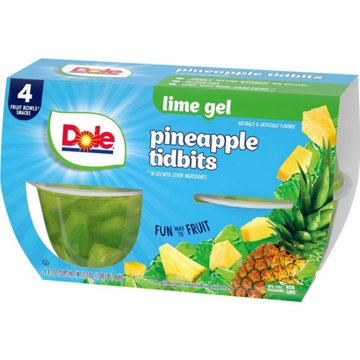 Dole Fruit Bowls -  Pineapple in Lime Flavored Gel, 4 ct