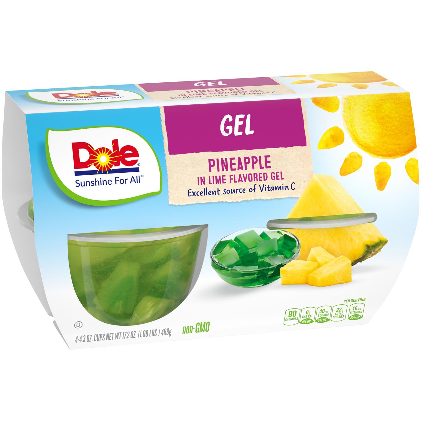 Dole Fruit Bowls -  Pineapple in Lime Flavored Gel; image 4 of 7