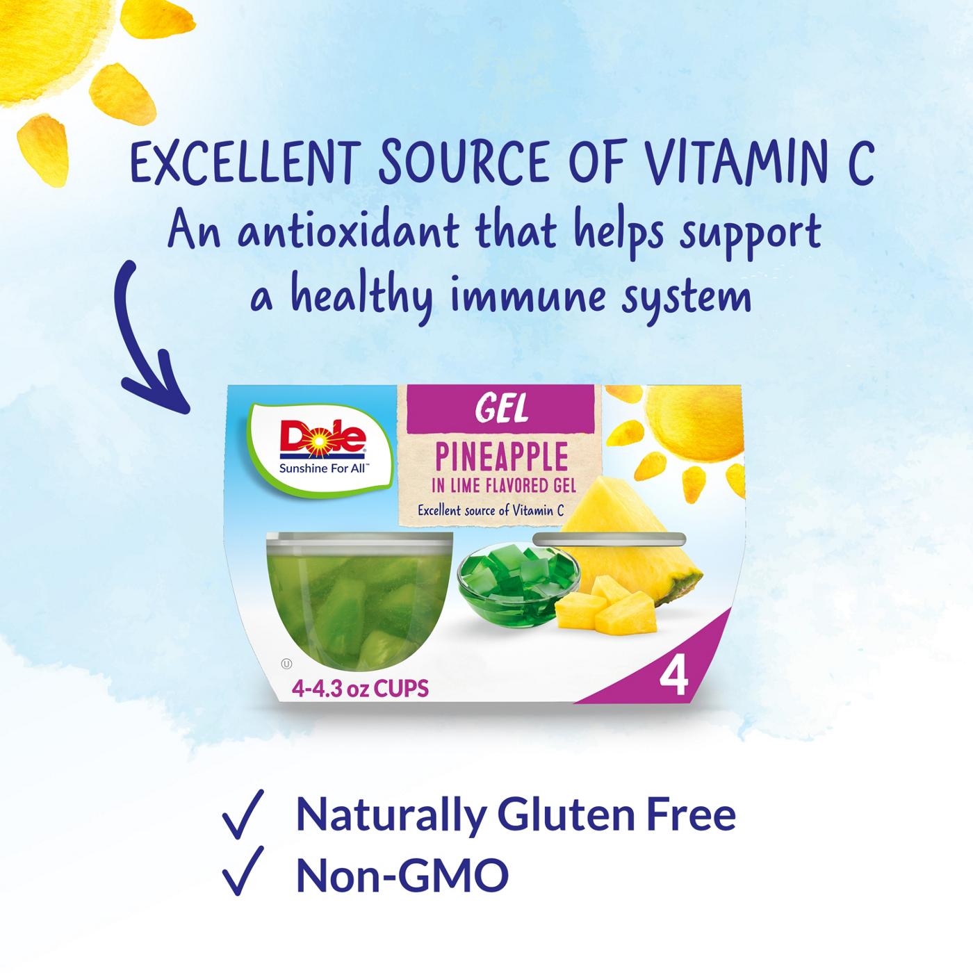 Dole Fruit Bowls -  Pineapple in Lime Flavored Gel; image 5 of 7