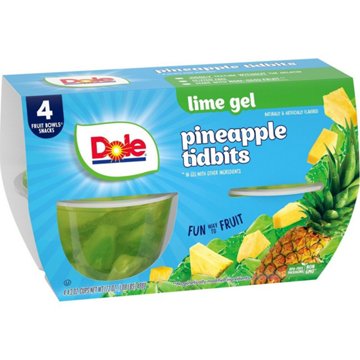 Dole Fruit Bowls -  Pineapple in Lime Flavored Gel, 4 ct