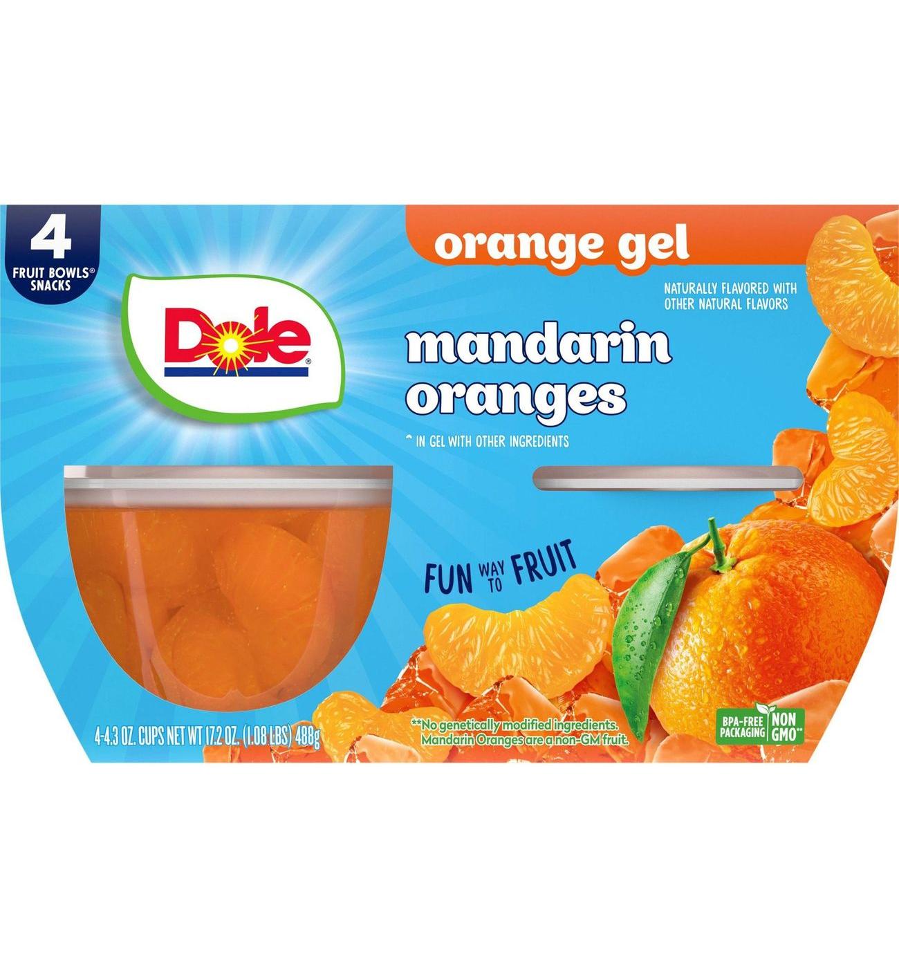 Dole Fruit Bowls - Mandarins in Orange Flavored Gel; image 1 of 7