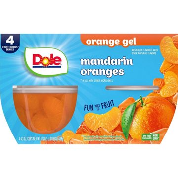 Dole Fruit Bowls - Mandarins in Orange Flavored Gel, 4 ct