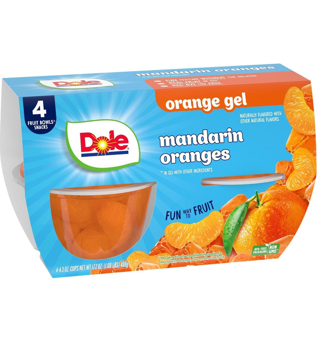 Dole Fruit Bowls - Mandarins in Orange Flavored Gel; image 2 of 7