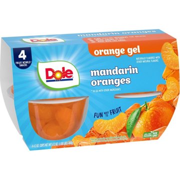 Dole Fruit Bowls - Mandarins in Orange Flavored Gel, 4 ct
