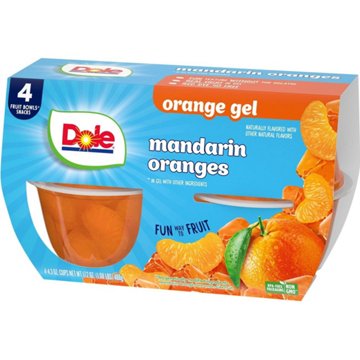 Dole Fruit Bowls - Mandarins in Orange Flavored Gel, 4 ct