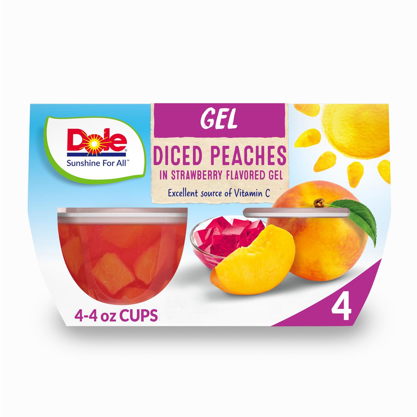 Dole Fruit Bowls - Peaches in Strawberry Flavored Gel; image 1 of 2