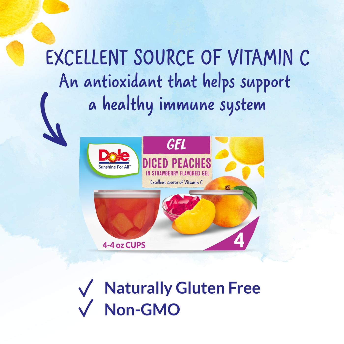 Dole Fruit Bowls - Peaches in Strawberry Flavored Gel; image 2 of 2