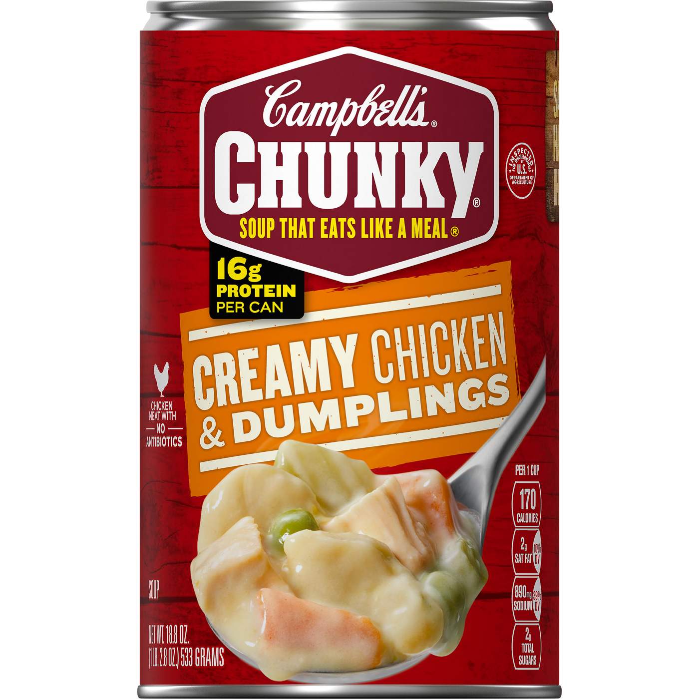 Campbell's Chunky Creamy Chicken & Dumplings Soup; image 1 of 3