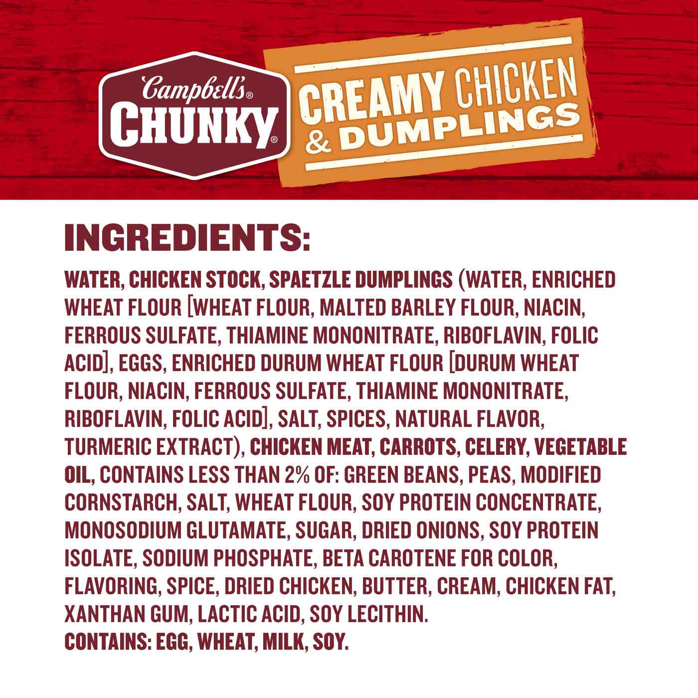 Campbell's Chunky Creamy Chicken & Dumplings Soup; image 4 of 9