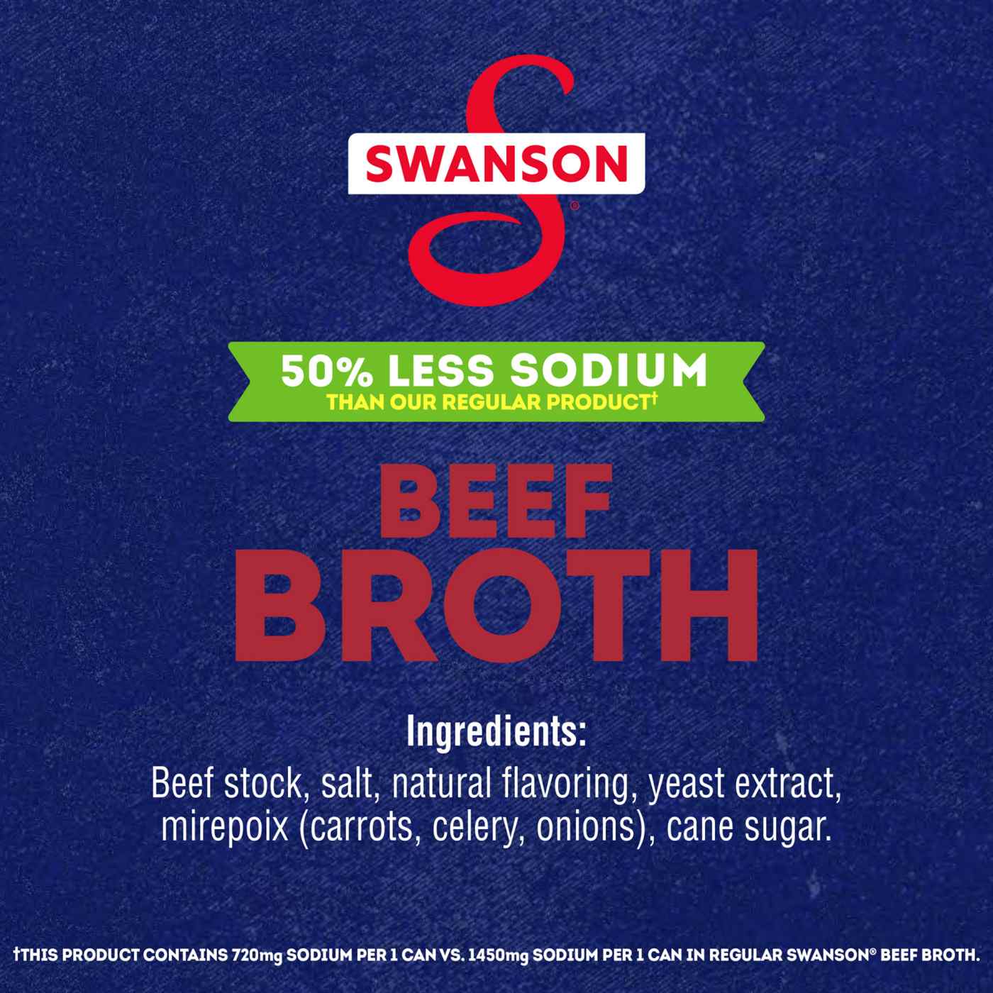 Swanson 50% Less Sodium Beef Broth; image 2 of 10