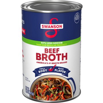 Swanson 50% Less Sodium Beef Broth, 14.5 oz