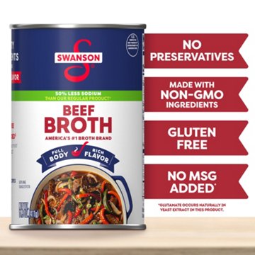Swanson 50% Less Sodium Beef Broth, 14.5 oz