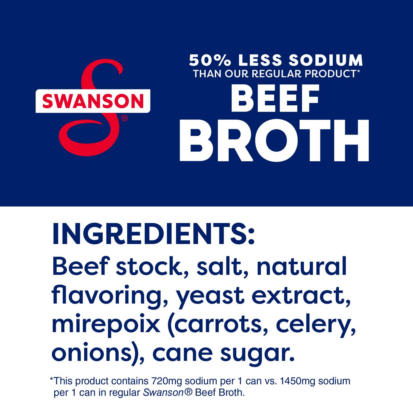 Swanson 100% Natural, 50% Less Sodium Beef Broth; image 6 of 9