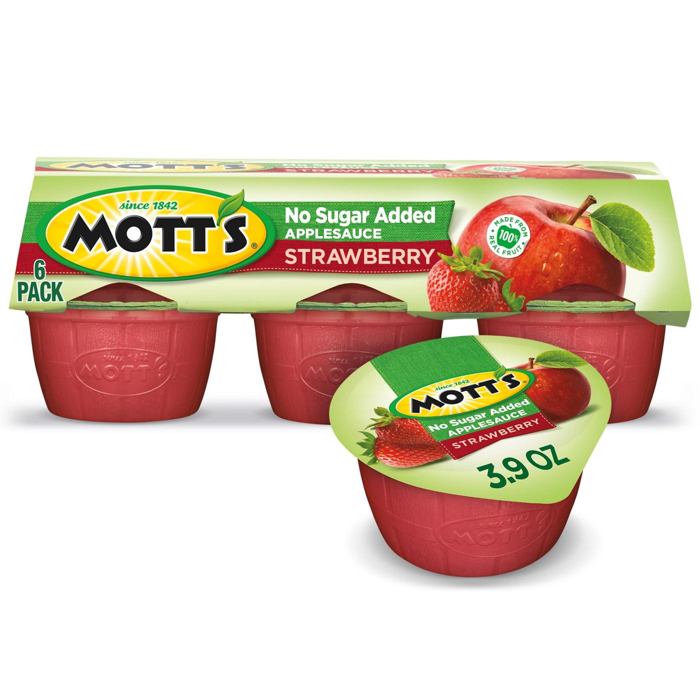 Mott's No Sugar Added Strawberry Apple Sauce; image 2 of 5