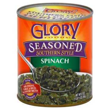 Glory Foods Seasoned Southern Style Spinach, 27 oz