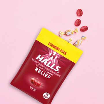 Halls Cherry Cough Drops, 80 pk