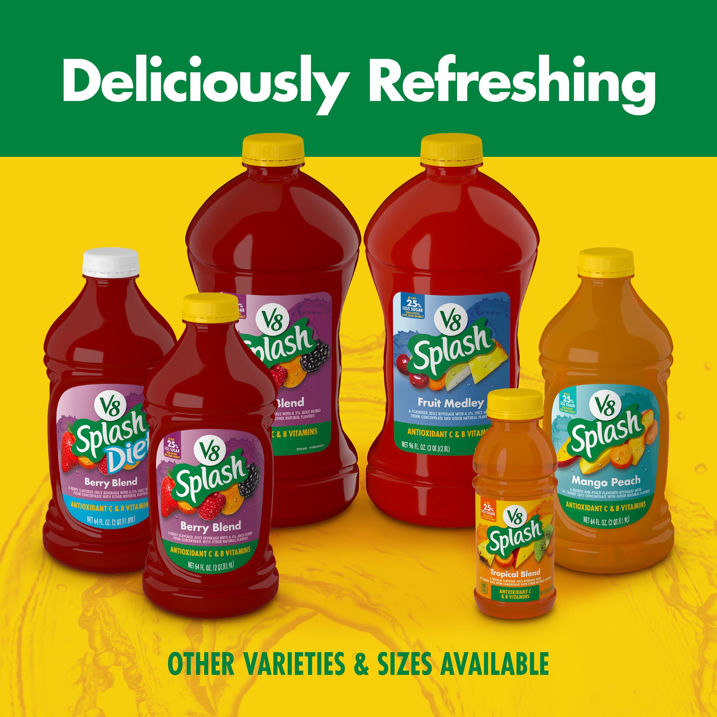 V8 Splash Diet Tropical Blend Flavored Juice Beverage Shop Juice at H E B