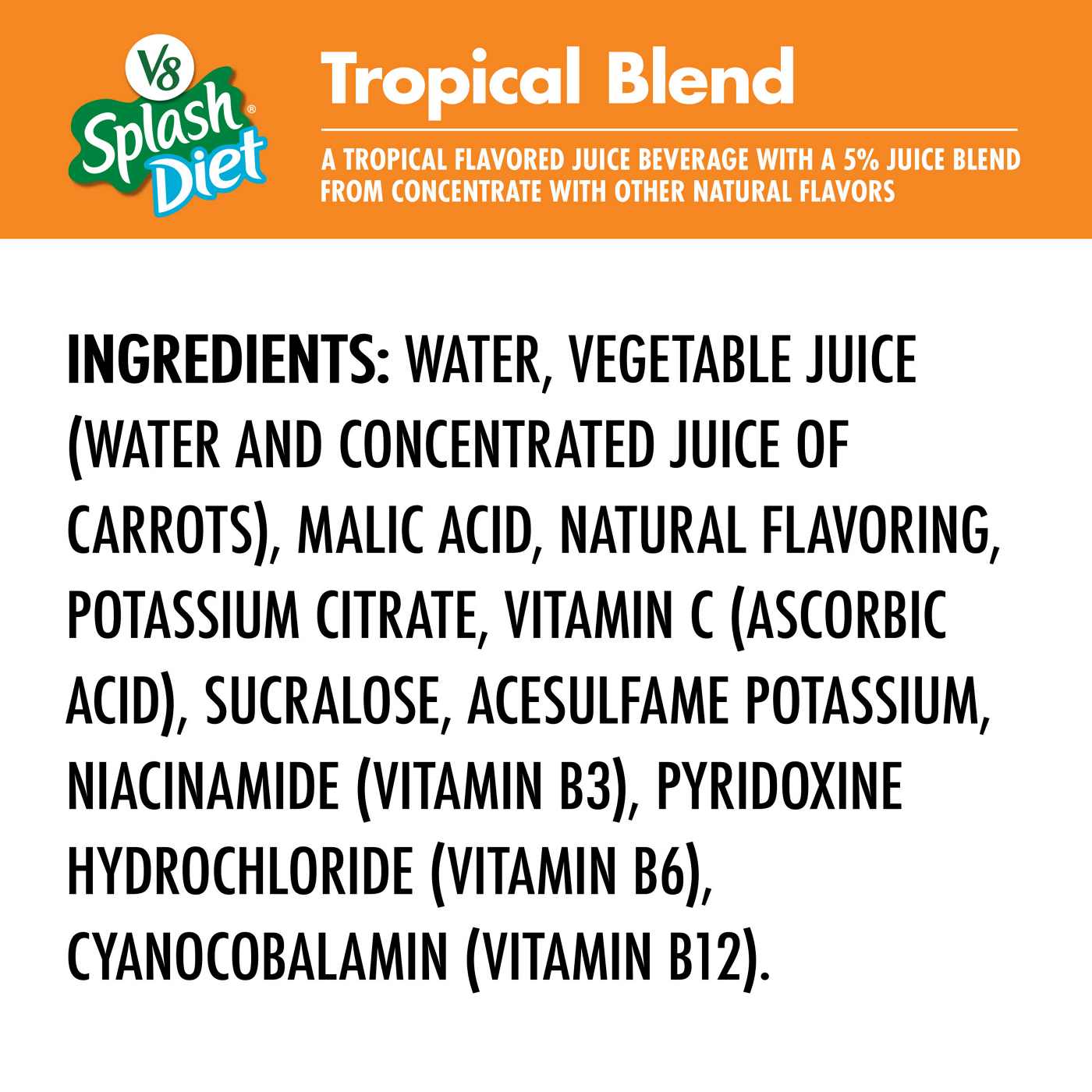 V8 Splash Diet Tropical Blend Flavored Juice Beverage; image 4 of 6