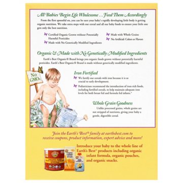Earth's Best Organic Whole Grain Multigrain Cereal for Baby, 8 oz