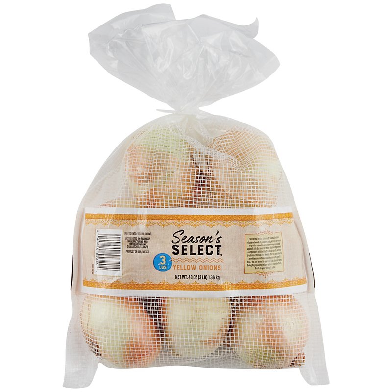 Fresh Yellow Onions, 3 lb Bag 