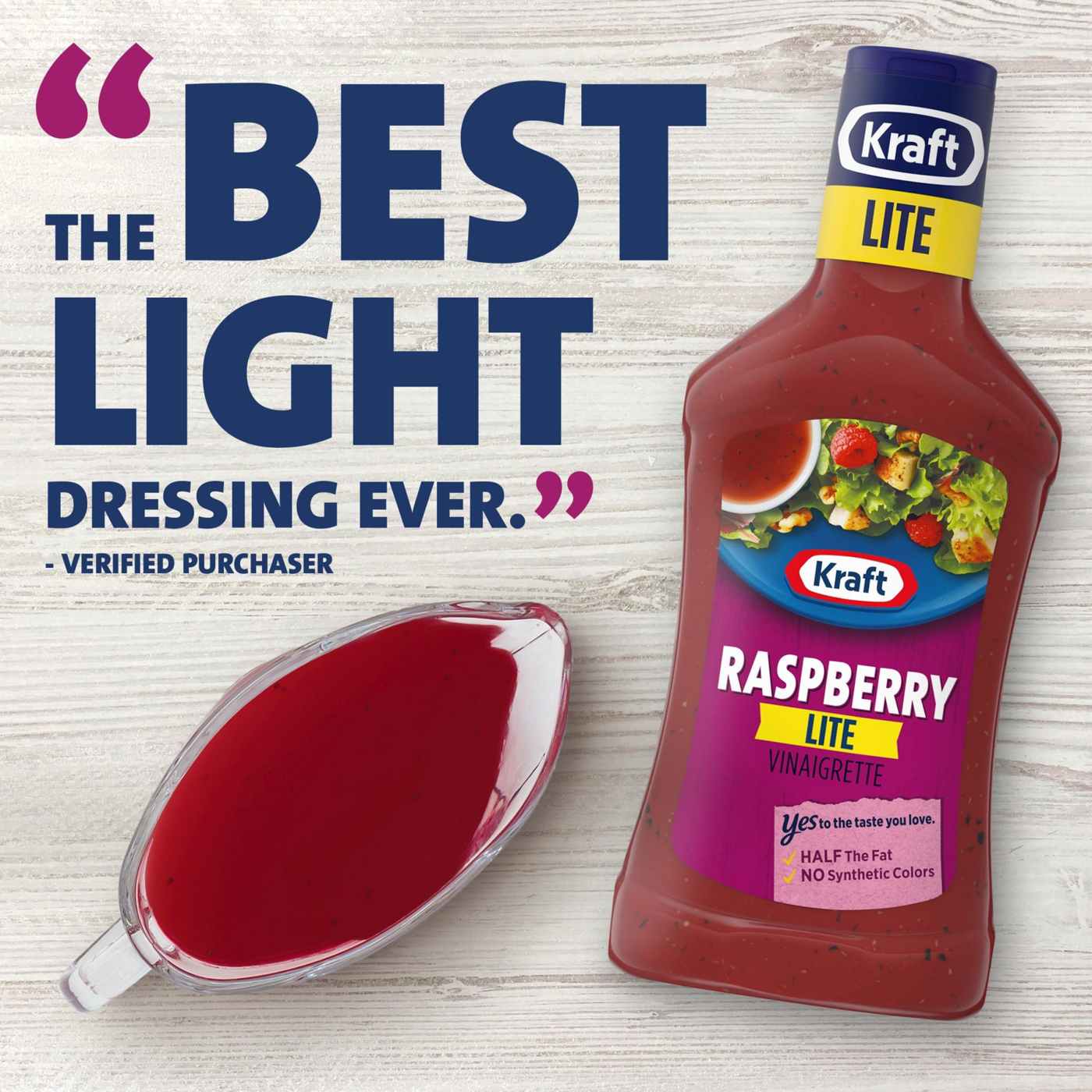 Kraft Raspberry Vinaigrette Lite Dressing; image 7 of 9