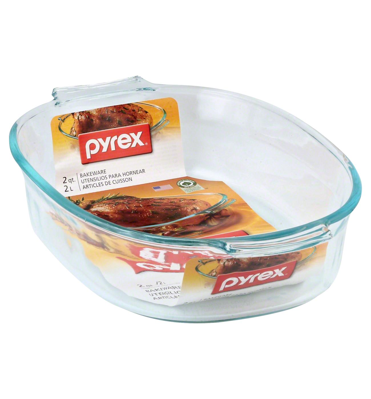 Pyrex 2.5 Quart Oval Glass Roaster; image 1 of 2