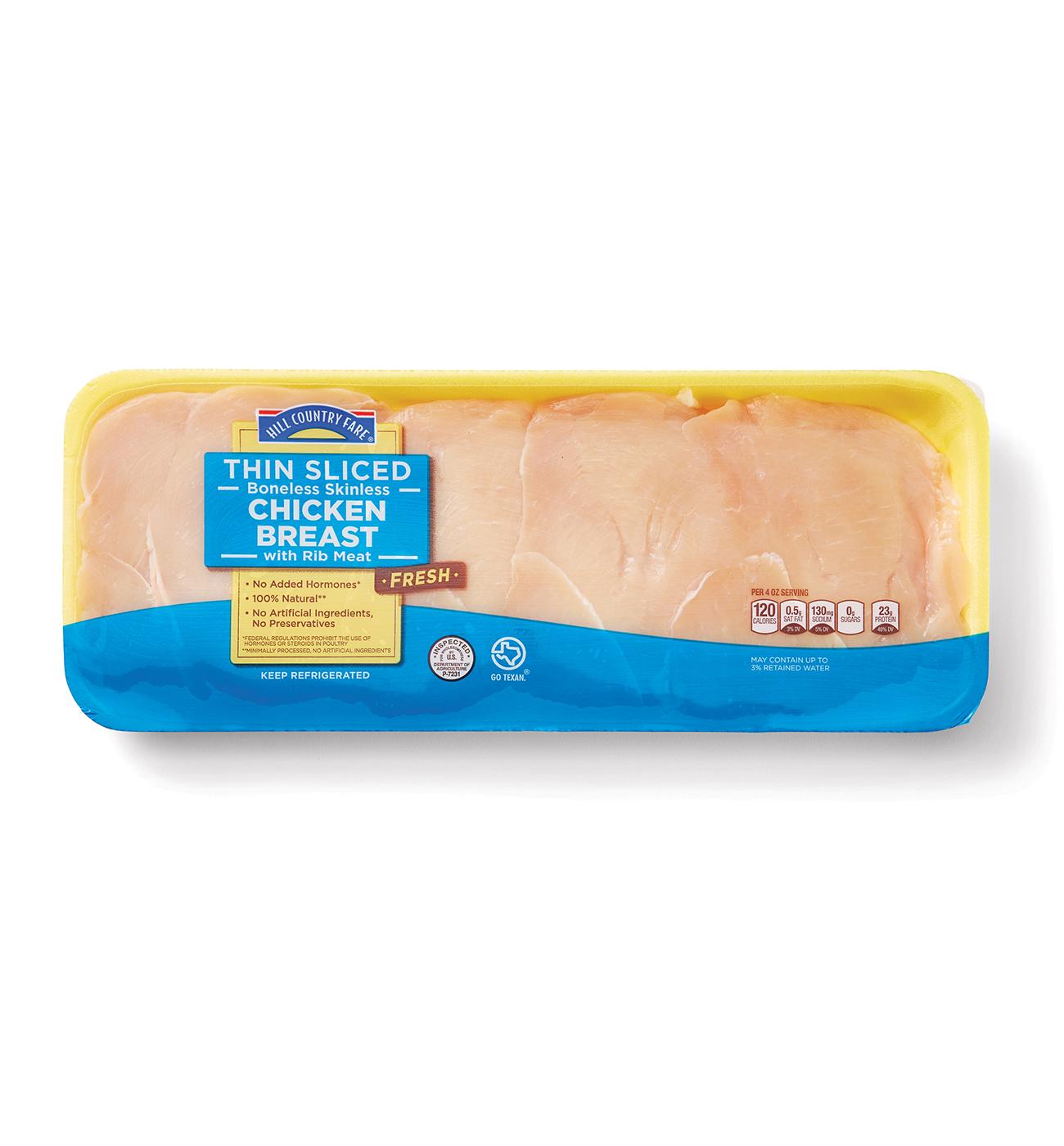 Hill Country Fare Boneless Skinless Thin Sliced Chicken Breast; image 1 of 4