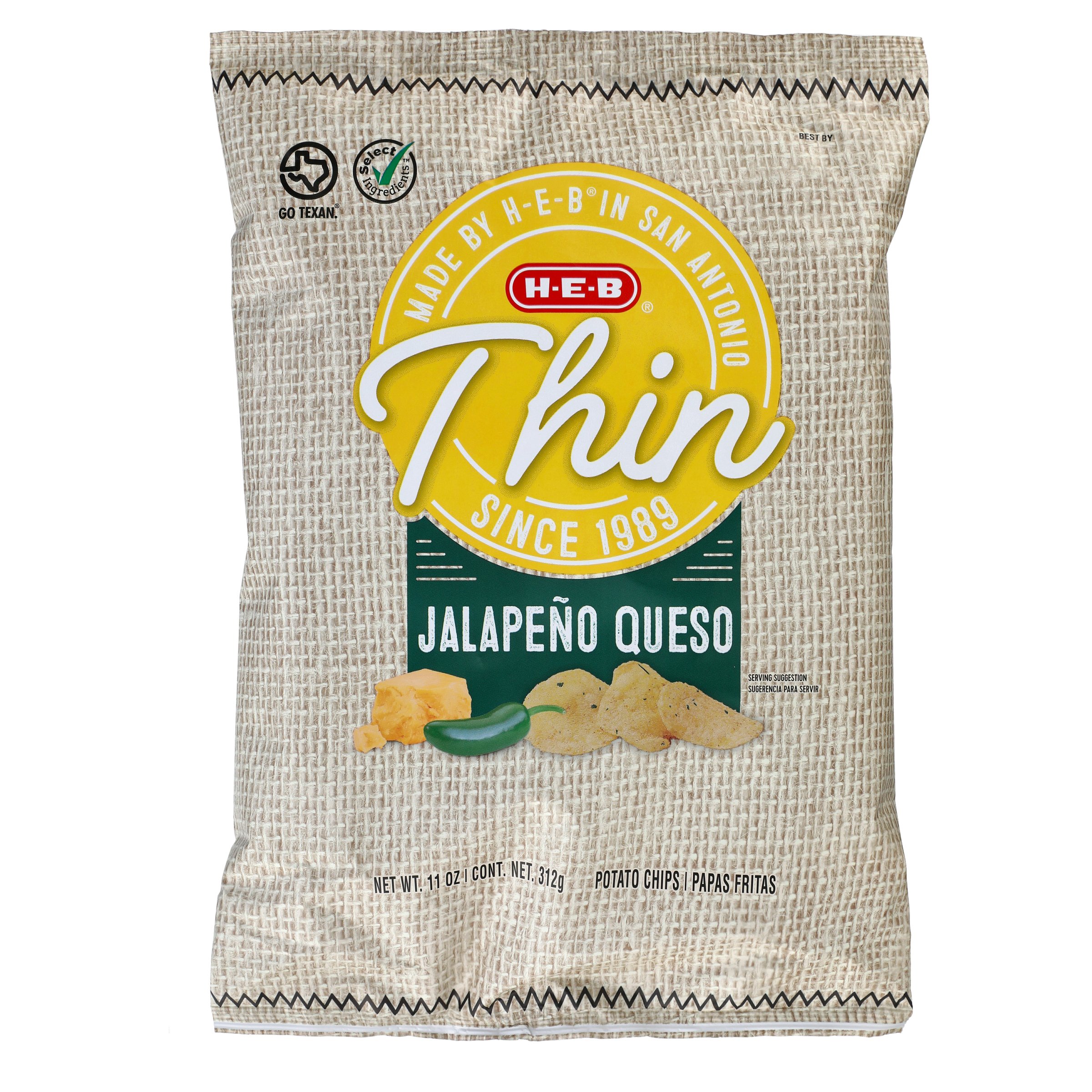 H-E-B Thin Jalapeno Queso Potato Chips - Shop Chips At H-E-B