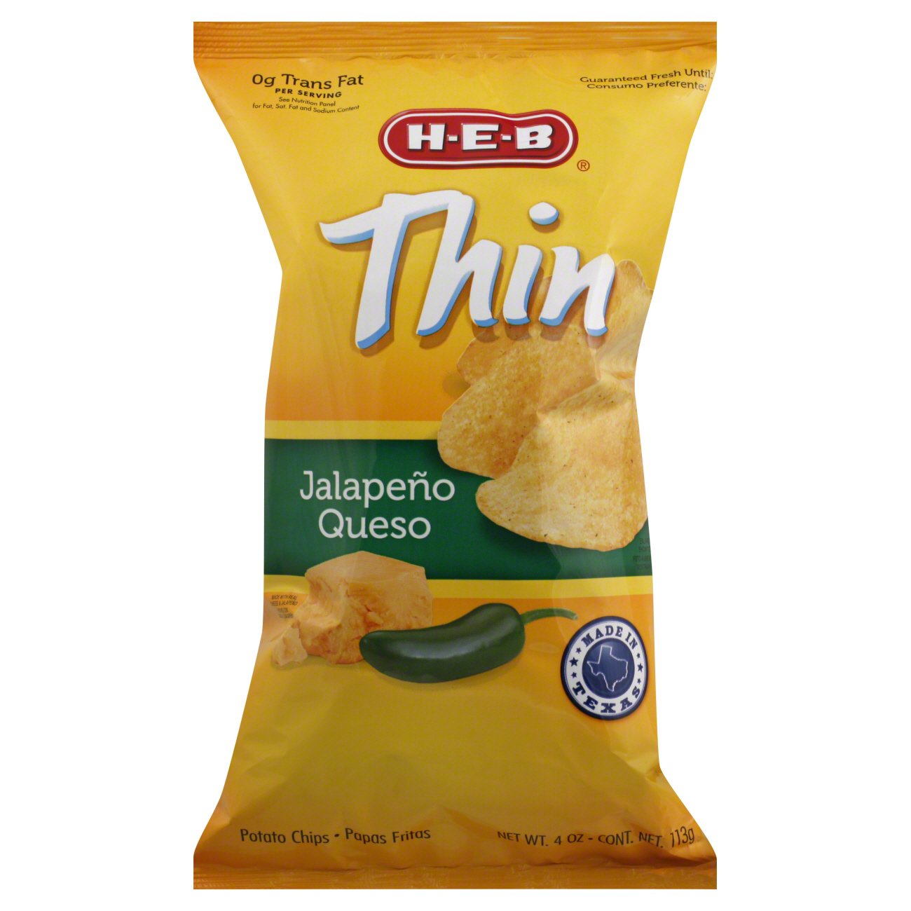 H-E-B Thin Jalapeno Queso Potato Chips - Shop Chips At H-E-B