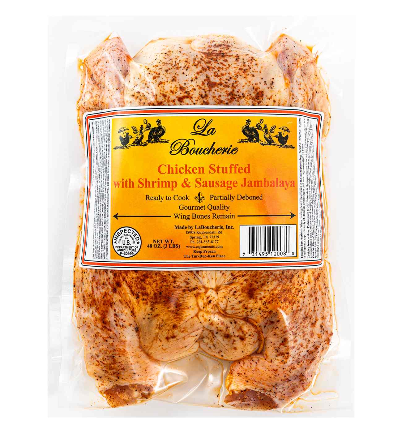 La Boucherie Whole Chicken Stuffed with Shrimp and Sausage Jambalaya; image 1 of 2