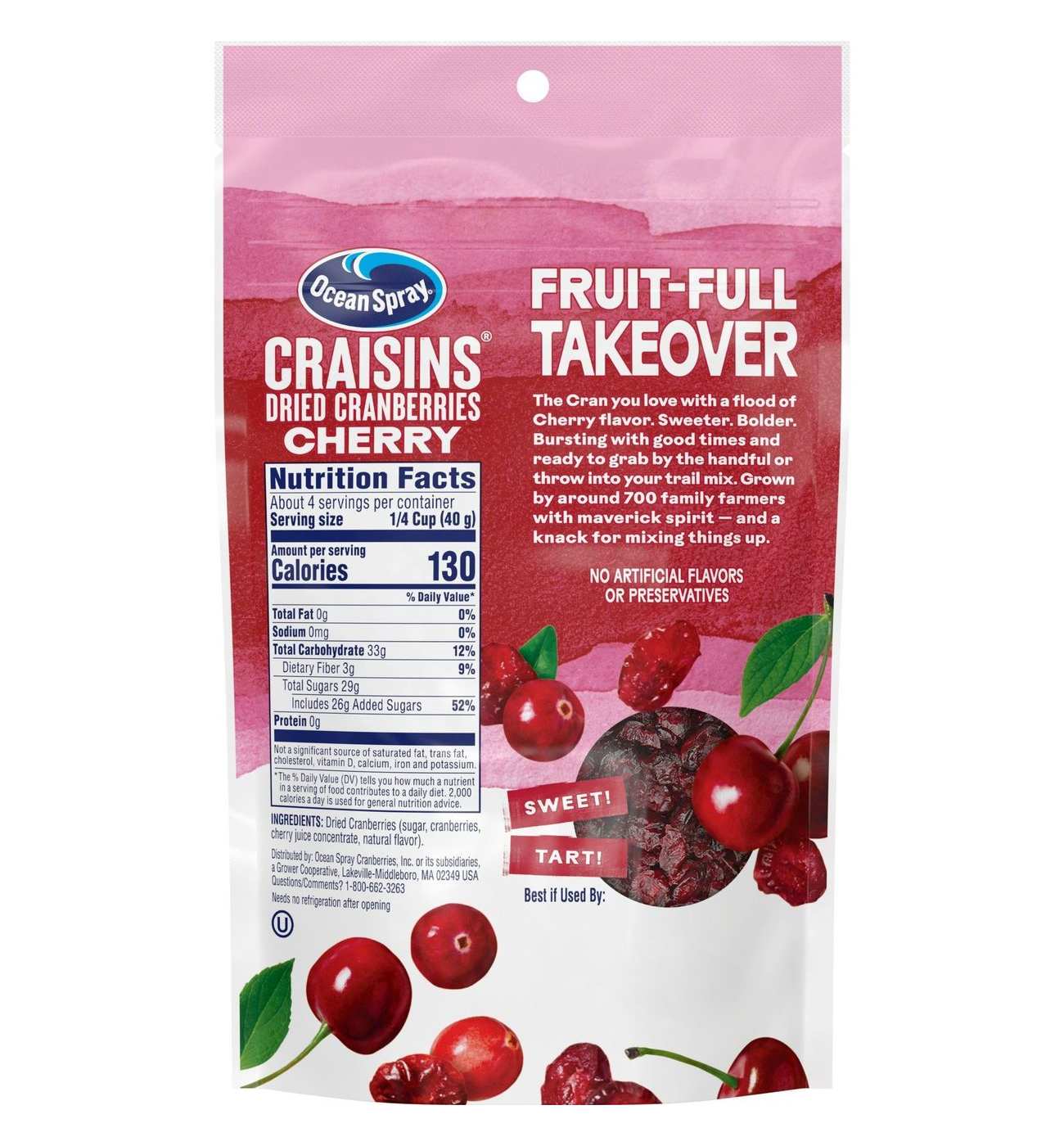 Ocean Spray Craisins Dried Cranberries Infused with Cherry Juice; image 7 of 8