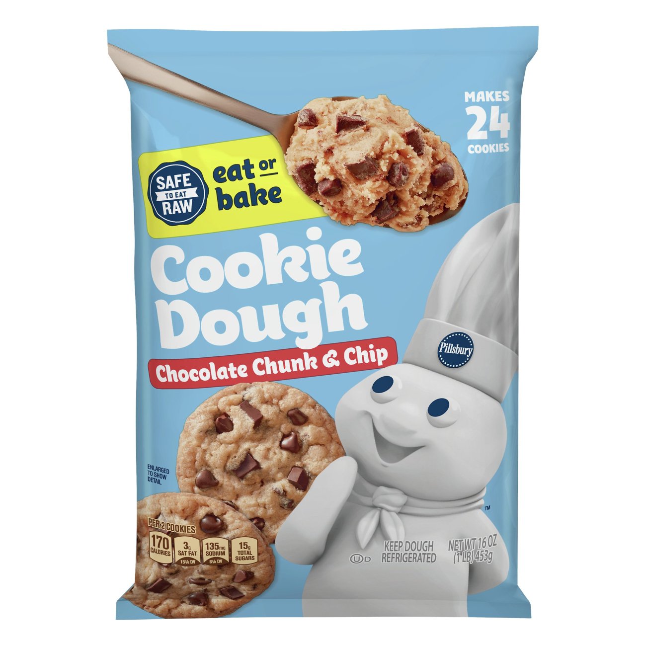 Pillsbury Ready To Bake Chocolate Chunk Chip Cookies Shop Biscuit Cookie Dough At H E B