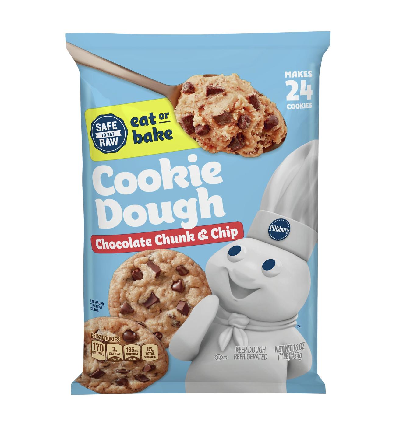 Pillsbury Ready to Eat or Bake Cookie Dough - Chocolate Chunk & Chip; image 1 of 6