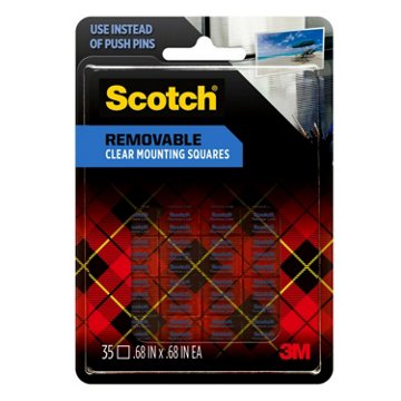 Scotch Removable Clear Mounting Squares, 35 ct