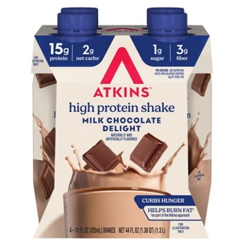 Atkins 15g Protein Shakes 4 pk - Milk Chocolate Delight