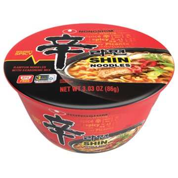 Nongshim Shin Bowl Gourmet Spicy Noodle Soup, 3.03 oz