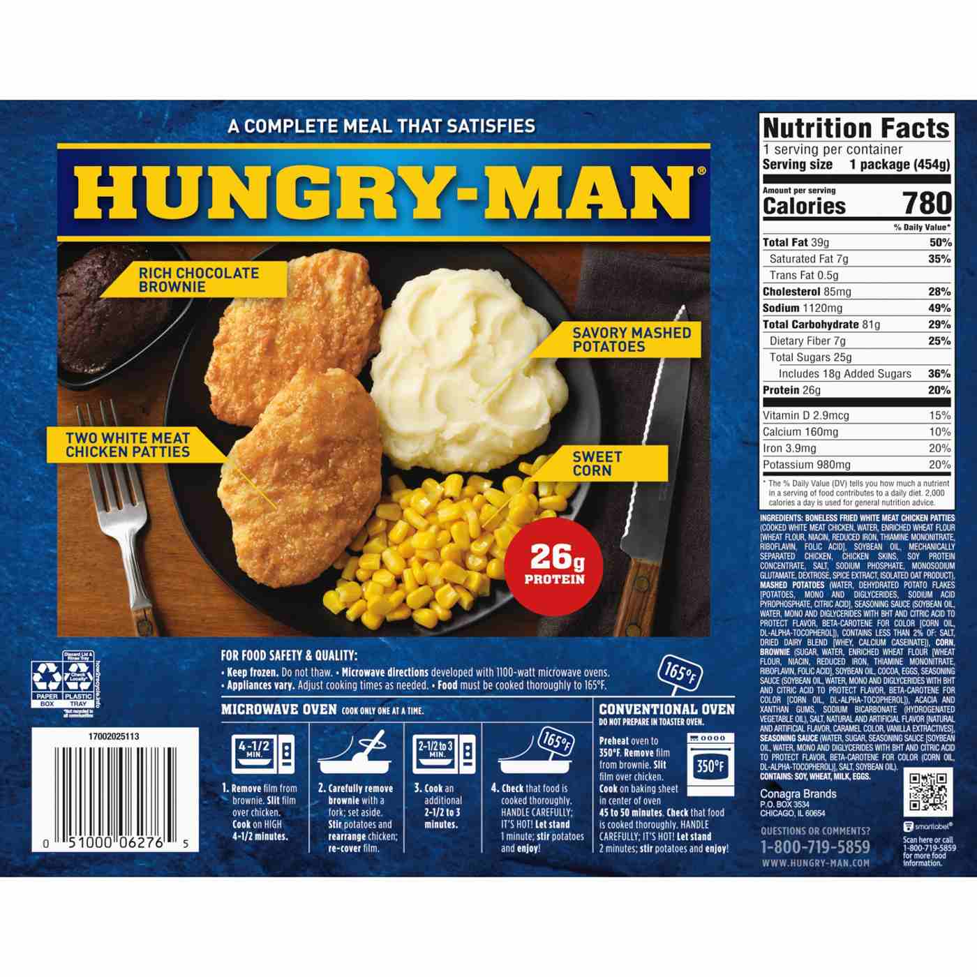 Hungry-Man Boneless Fried Chicken Frozen Meal; image 3 of 7